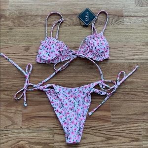 NWT Zaful Pink Floral Bikini Size Small